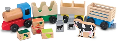 Melissa and Doug - Wooden Farm Train Set