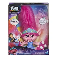 DreamWorks Trolls World Tour - Dancing Hair Poppy Interactive Talking Singing Doll with Moving Hair - English Edition