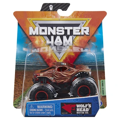 Monster Jam, Monster truck Wolf's Head officiel, véhicule en métal moulé, série Ruff Crow, échelle 1:64