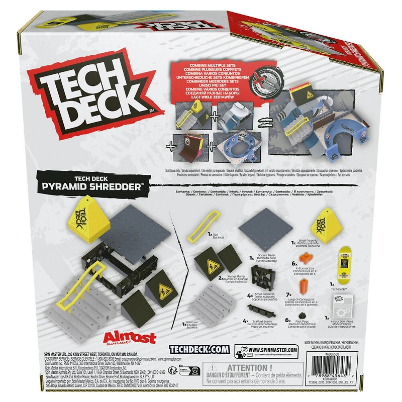 Tech Deck, Pyramid Shredder, X-Connect Park Creator, Coffret rampe personnalisable à construire avec fingerboard exclusif
