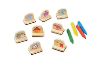 Blue's Clues and Vous! Jeu d'activités tampons à poignée en bois