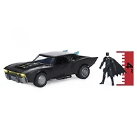 DC Comics, Batman Batmobile avec figurine Batman de 10 cm, effets sonores et lumineux, Pièce à collectionner du film Batman