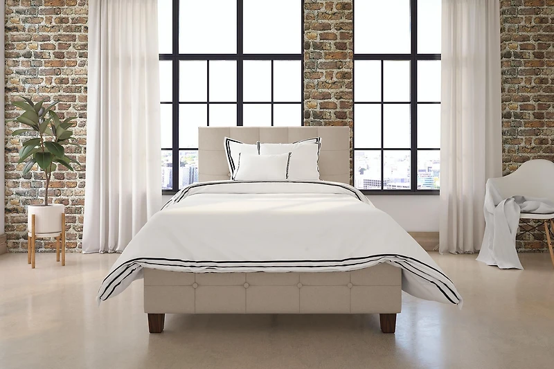 Lit rembourré Rose Jumeau Lit  de DHP- tan