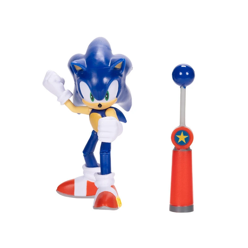 Figurine de 4 pouces Sonic - Sonic moderne avec Point de contrôle bleu 