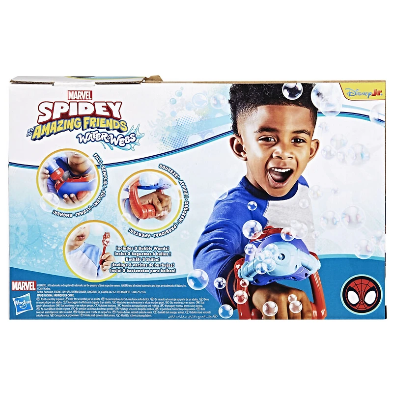 Marvel Spidey et ses Amis Extraordinaires Water-Webs, Lance-bulles, jouet de déguisement électronique