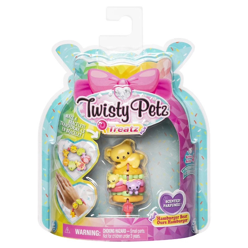 Twisty Petz Treatz, Bracelet Ours Hamburger parfumé empilable à collectionner