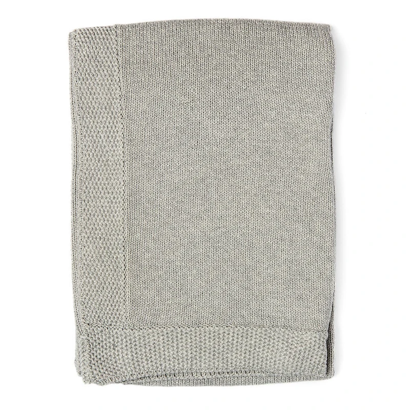 Baby Mode Signature gris Tricot Couverture avec bordure