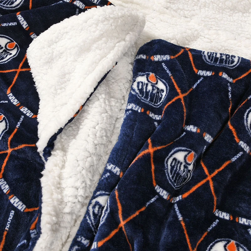 Couverture à capuche des Oilers d'Edmonton de la LNH (50 x 70 po)