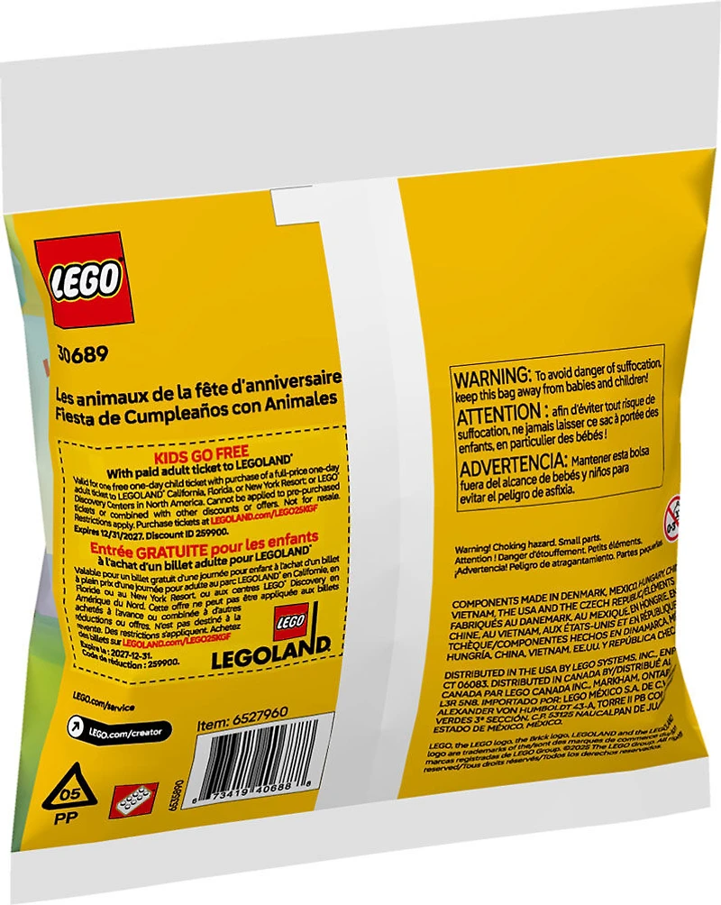 LEGO Creator Birthday Party Animals - Building Kit with Monkey and Giraffe Toys - Great Party Favor Idea - 30689