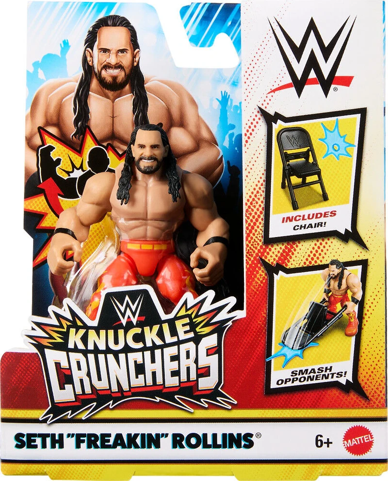 WWE Action Figure Knuckle Crunchers Seth Rollins with Battle Accessory
