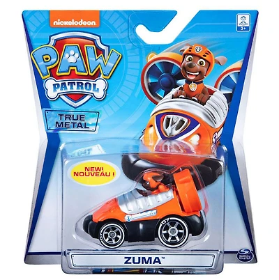 PAW Patrol, Véhicule Zuma en métal True Metal à collectionner, Série Classique à l'échelle 1:55