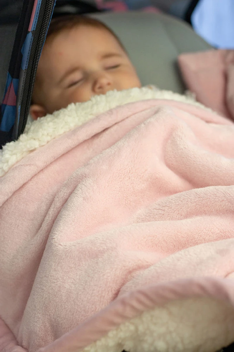 Juddlies - Flannel Sherpa Blanket - Pink
