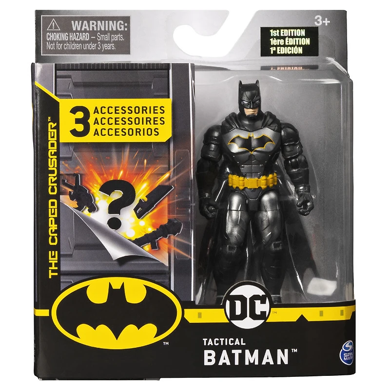 BATMAN, Figurine articulée BATMAN Renaissance tactique de 10 cm avec 3 accessoires mystère, Mission 2