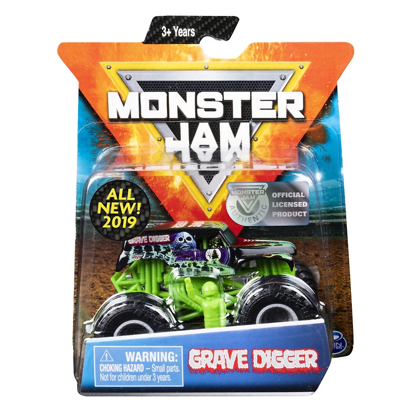 Monster Jam, Monster truck Grave Digger officiel, véhicule en métal moulé, série Legacy Trucks