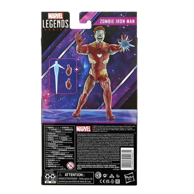 Marvel Legends Series, série What if, figurine de collection Zombie Iron Man de 15 cm MCU Disney+, 4 accessoires