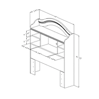 Savannah Tête de lit bibliothèque- Chêne sable