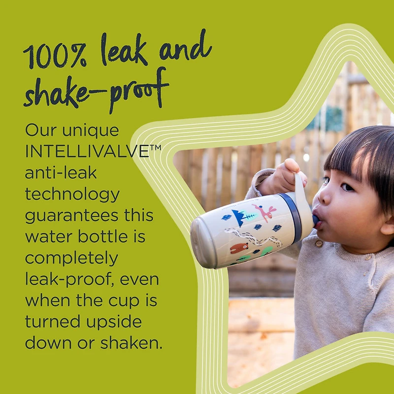 Tommee Tippee Superstar Insulated Sportee Toddler Water Bottle, INTELLIVALVE 100% Leak-Proof and Shake-Proof