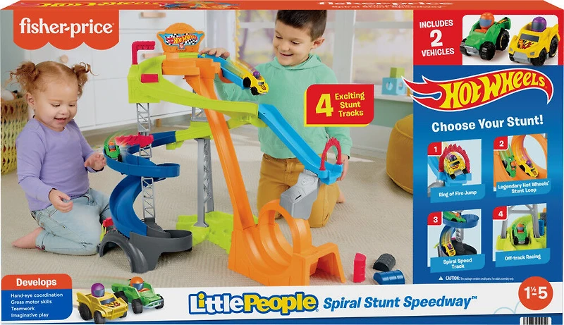 Hot Wheels Spiral Stunt Speedway by Little People