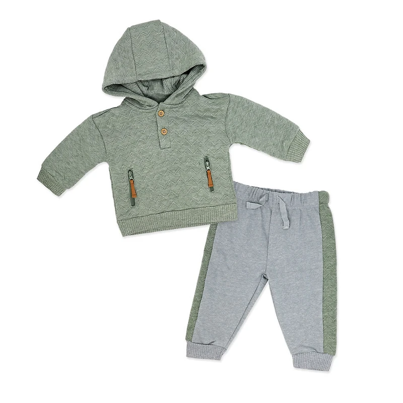 Baby Mode Ensemble jogging matelassé à capuche 2 pièces : vert