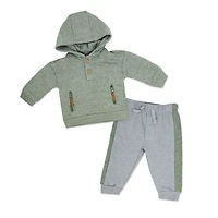 Baby Mode Ensemble jogging matelassé à capuche 2 pièces : vert