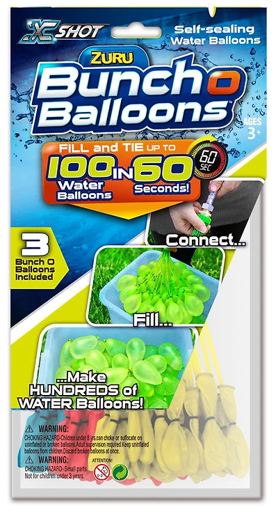 Bunch O Balloons - Water Balloons, Blue/Yellow/Red