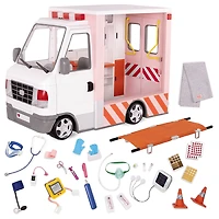Ensemble Véhicule électronique pour poupée 46 cm, Rescue Ambulance, Our Generation