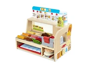 Melissa & Doug Comptoir sandwich et trancheur de bois avec trancheuse de charcuterie - Édition anglaise