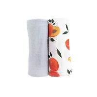 Couverture en mousseline de coton biologique Rouge Rovr 2pk - Peachy