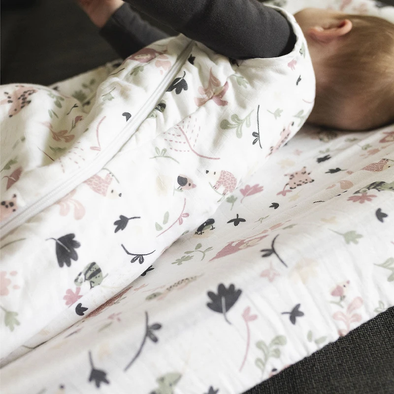 Perlimpinpin-Sac de nuit en mousseline 1.5 TOG-Jungle lotus-0-6m