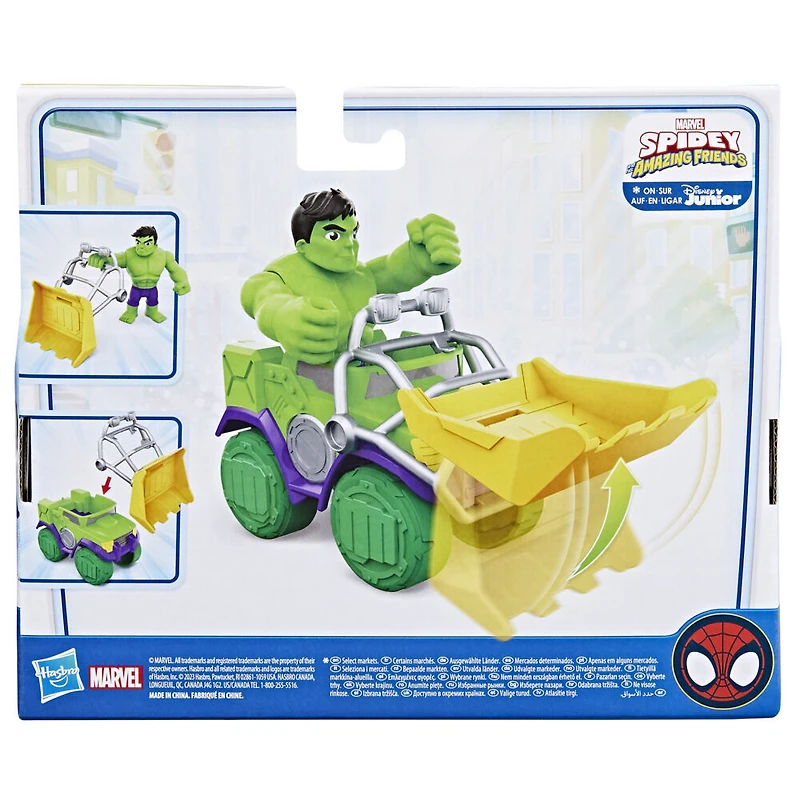 Marvel Spidey et ses Amis Extraordinaires, coffret Camion démolisseur de Hulk, figurine avec véhicule et accessoire, jouets préscolaires