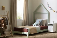 Sweedi Lit avec tête de lit maison Simple Vert sauge