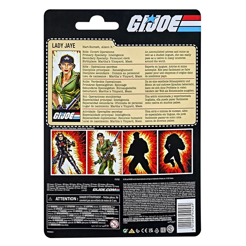 G.I. Joe Classified Series Series Lady Jaye Action Figure Collectible Toy, Multiple Accessories with Classic Package Art