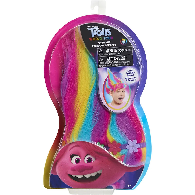 DreamWorks Trolls World Tour Troll-rific Poppy with Rainbow Hair Wig