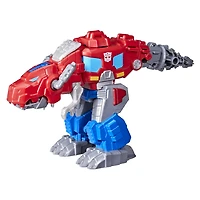 Transformers Dinobot Adventures, jouets convertibles Défenseurs Dinobots Optimus Prime de 11 cm et Scale le robot bouclier, dès 3 ans