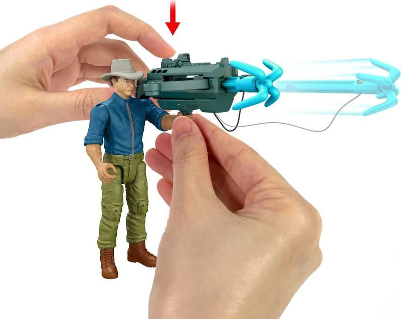 Jurassic Park - Fig. et 2 dinos - Équipement tactique du Dr Alan Grant