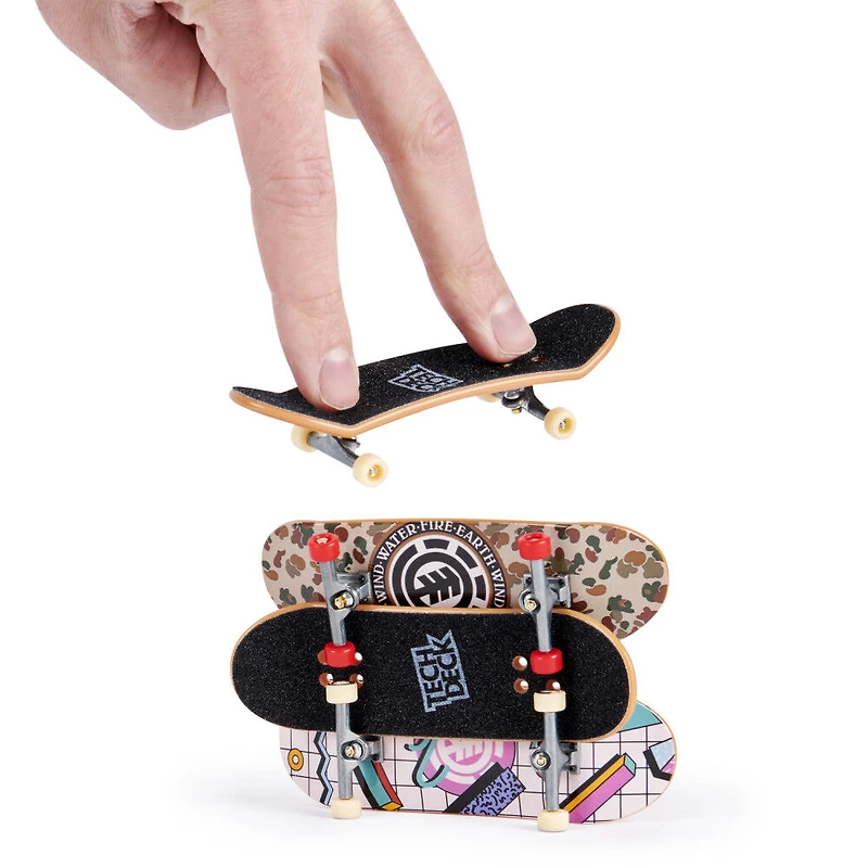 Tech Deck, Coffret de 4 fingerboards Ultra DLX Fingerboard, Element Skateboards, Mini-skateboards à collectionner et personnaliser