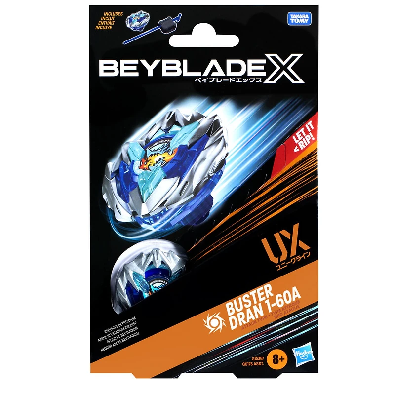 Beyblade X Starter Pack Buster Dran 1-60A UX avec toupie et lanceur