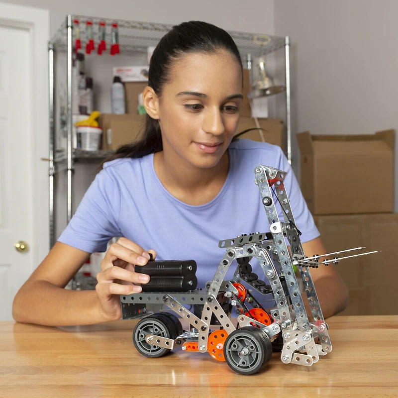 Meccano, Ensemble de construction motorisé Super Construction 25 en 1, Jouet éducatif STEAM, 638 pièces