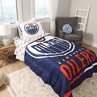 Ensemble de literie simple 4 pièces LNH- Oilers de Edmonton