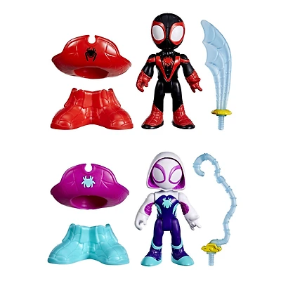 Marvel Spidey et ses Amis Extraordinaires Water-Webs, figurines Pirate Miles " Spin " Morales et Pirate Ghost-Spider