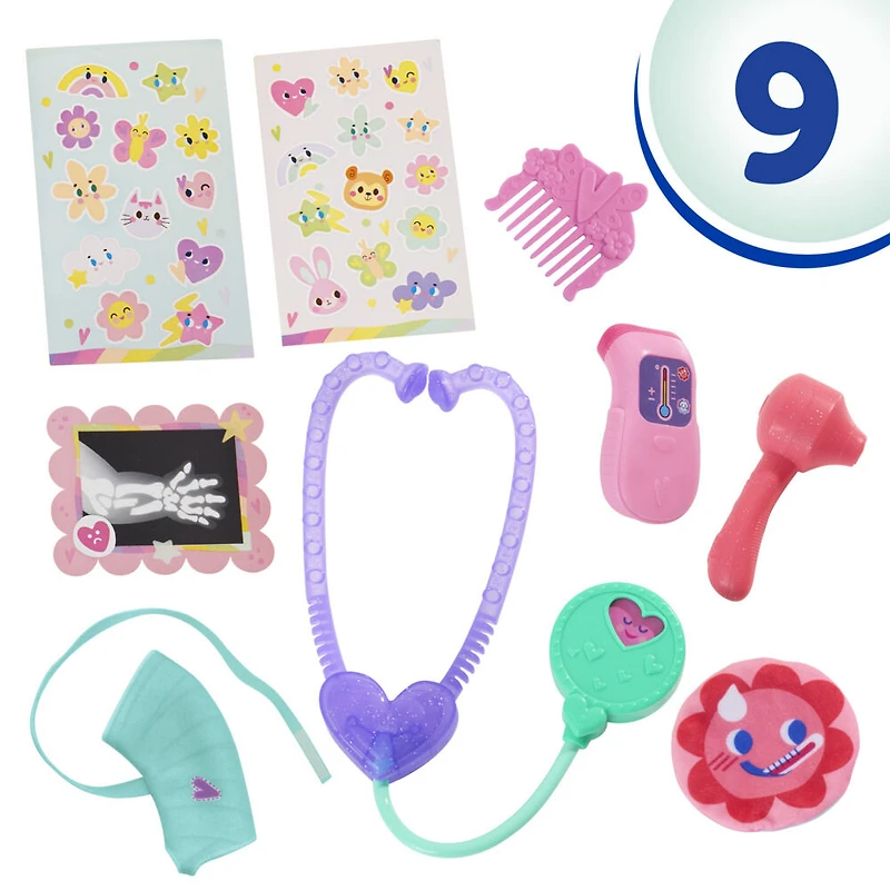 Baby Alive, Bella va mieux, coffret de poupée (cheveux bruns) pour jouer au docteur
