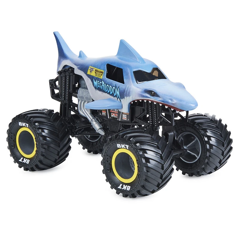 Monster Jam, monster truck officiel en métal moulé Megalodon Breaking World Records, échelle 1:24