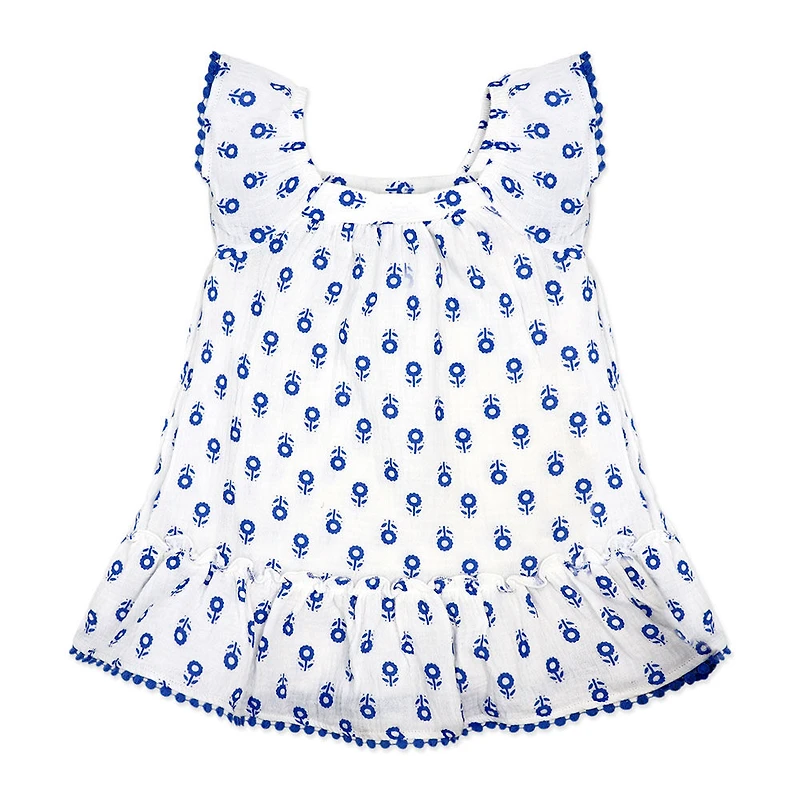Baby Mode 2 Piece Dress Set: Blue Floral