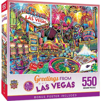 Masterpieces Puzzle Company Greetings From Las Vegas - 550 Piece Jigsaw Puzzle - English Edition
