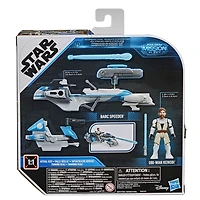 Star Wars Mission Fleet Expedition Class, Obi-Wan Kenobi Jedi Speeder Chase, figurine de 6 cm avec véhicule