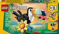 LEGO Creator Les Animaux Sauvages : le Toucan Tropical, Figurine, Se Transforme en Papillon ou en Poisson 31173