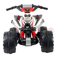 KidsVip 12V Kids and Toddlers Mercedes Mantis Ride on Car w/ Oversized Wheels - White - English Edition - R Exclusive