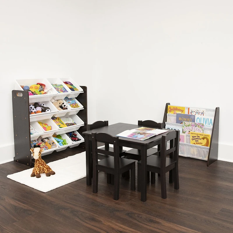 Toy Organizer with 12 Bins, Espresso