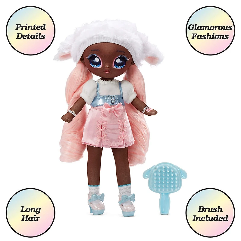 Na Na Na Surprise Teens Fashion Doll - Lila Lamb, 11" Soft Fabric Doll, Sheep Inspired with Pink Hair