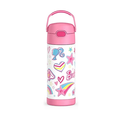 Bouteille isotherme en acier inoxydable FUNtainerMD avec paille, Barbie, 414ml